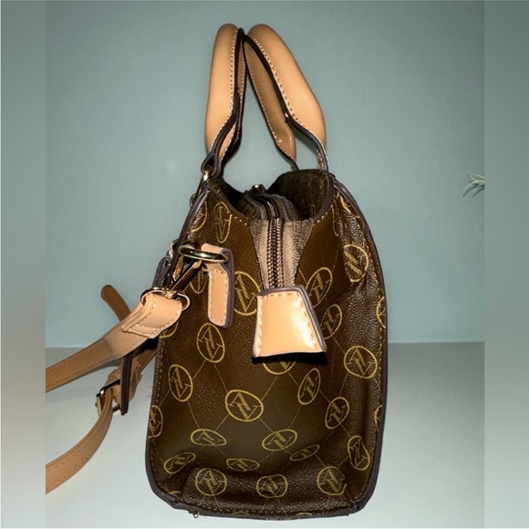 Adrienne Vittadini Brown and Tan Satchel - Picture 2 of 10